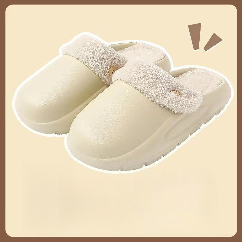 Sewing House - women Slippers Indoor Leather House Waterproof