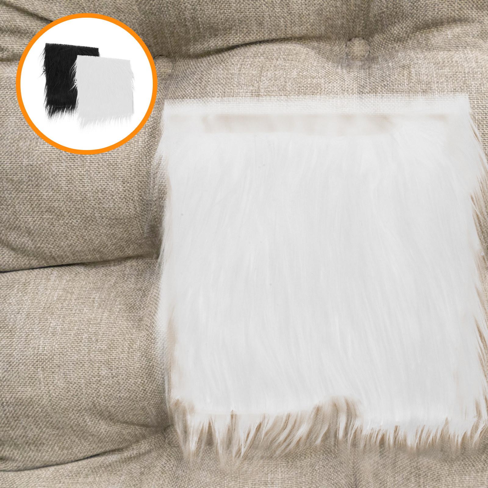 Sewing And Textile - 2Pcs Square Long Hair Faux Fabric