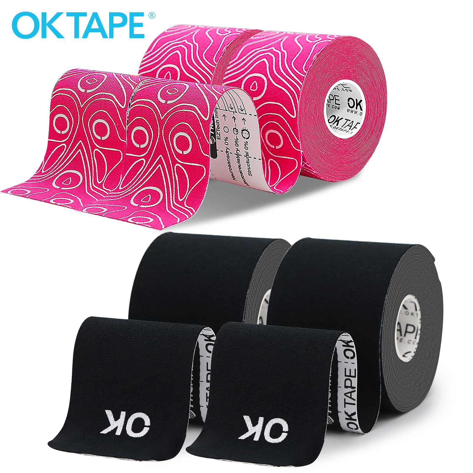 OK TAPE Kinesiology Tape 4 Rol - Sewing Latex avis et prix