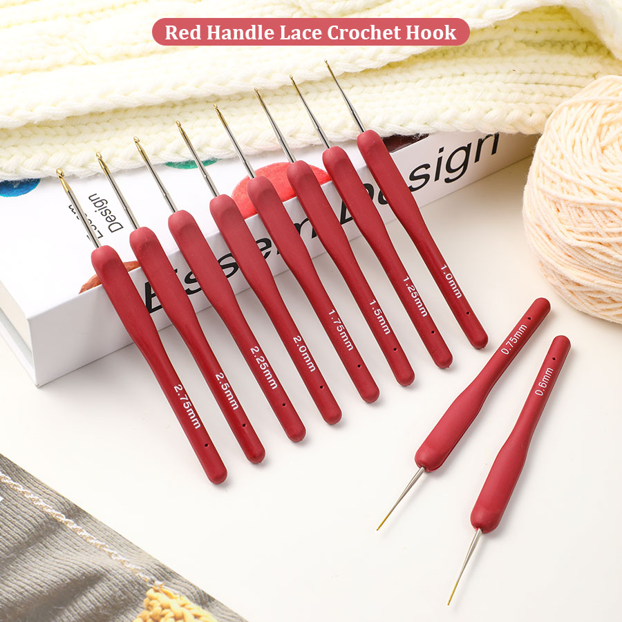 10pcs Red Crochet Set Kit Sili - Sewing Necessities avis et prix