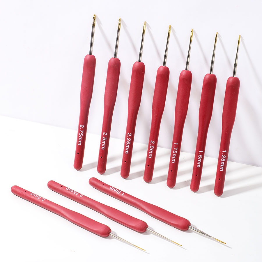 10pcs Red Crochet Set Kit Sili - Sewing Necessities avis et prix