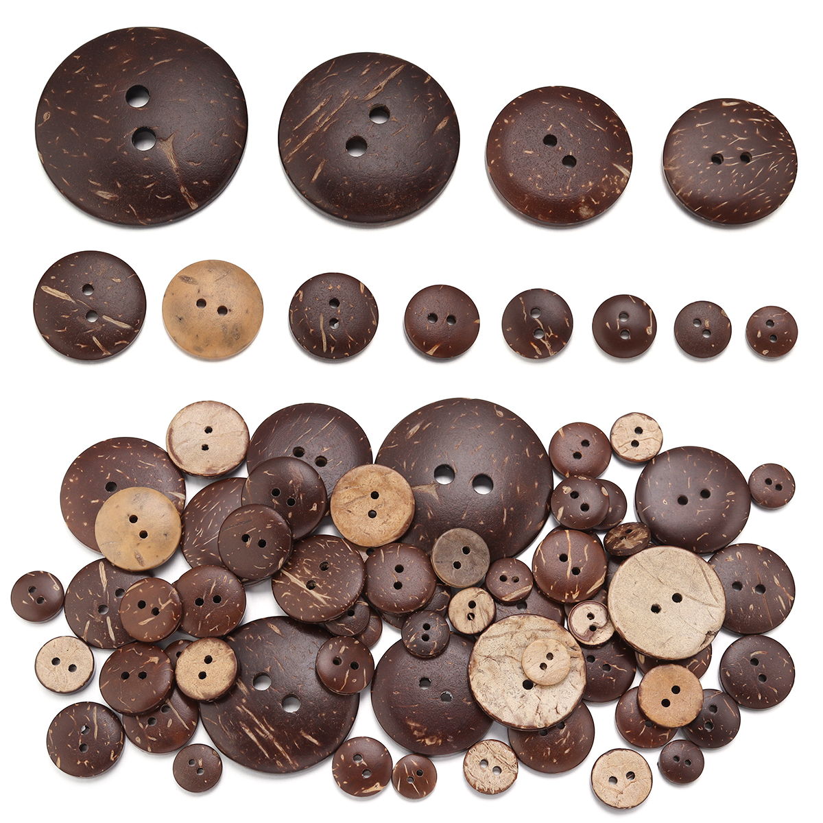 10-100Pcs Natural Coconut Shel - Sewing Art avis et prix