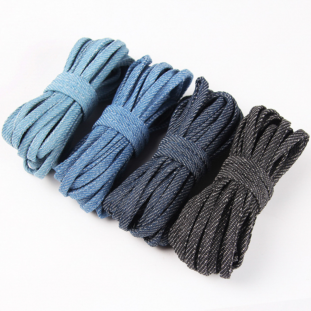 5M/Lot 5mm Denim Blue Flat Cot - Sewing Art avis et prix