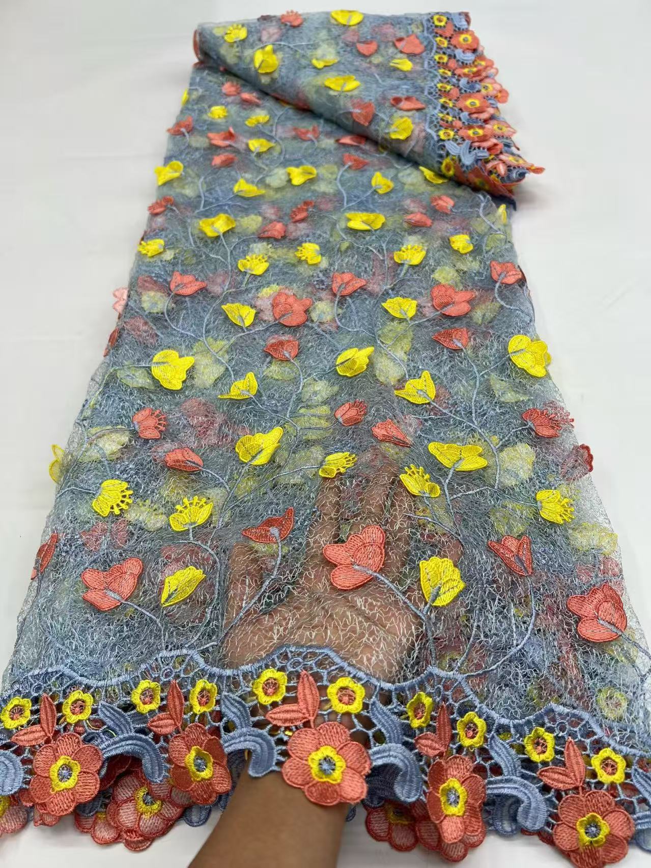 Green African Mesh Lace Fabric - Sewing Net avis et prix
