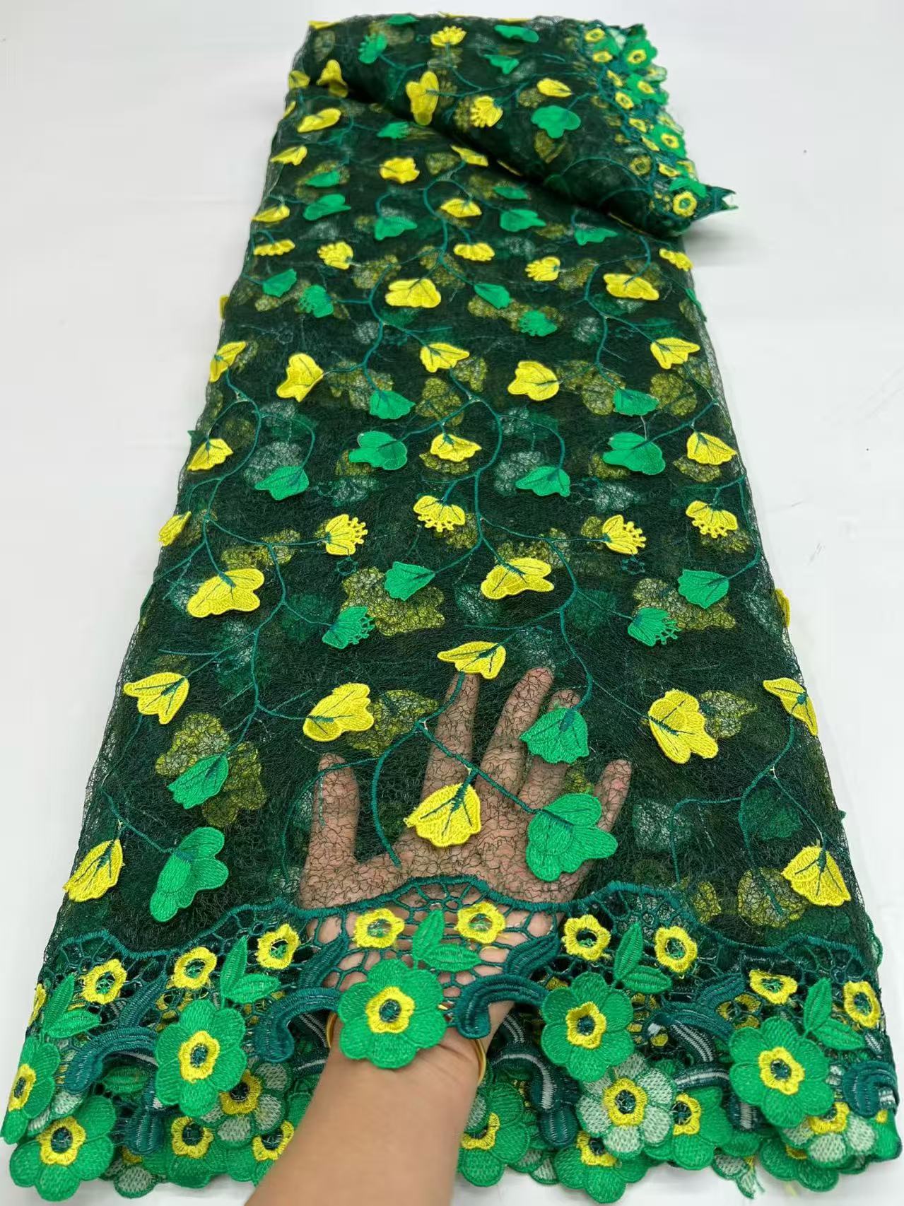 Green African Mesh Lace Fabric - Sewing Net avis et prix