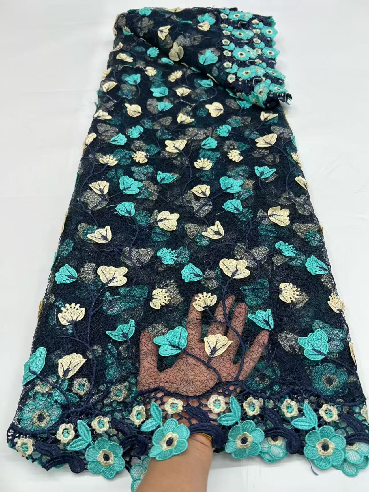 Green African Mesh Lace Fabric - Sewing Net avis et prix