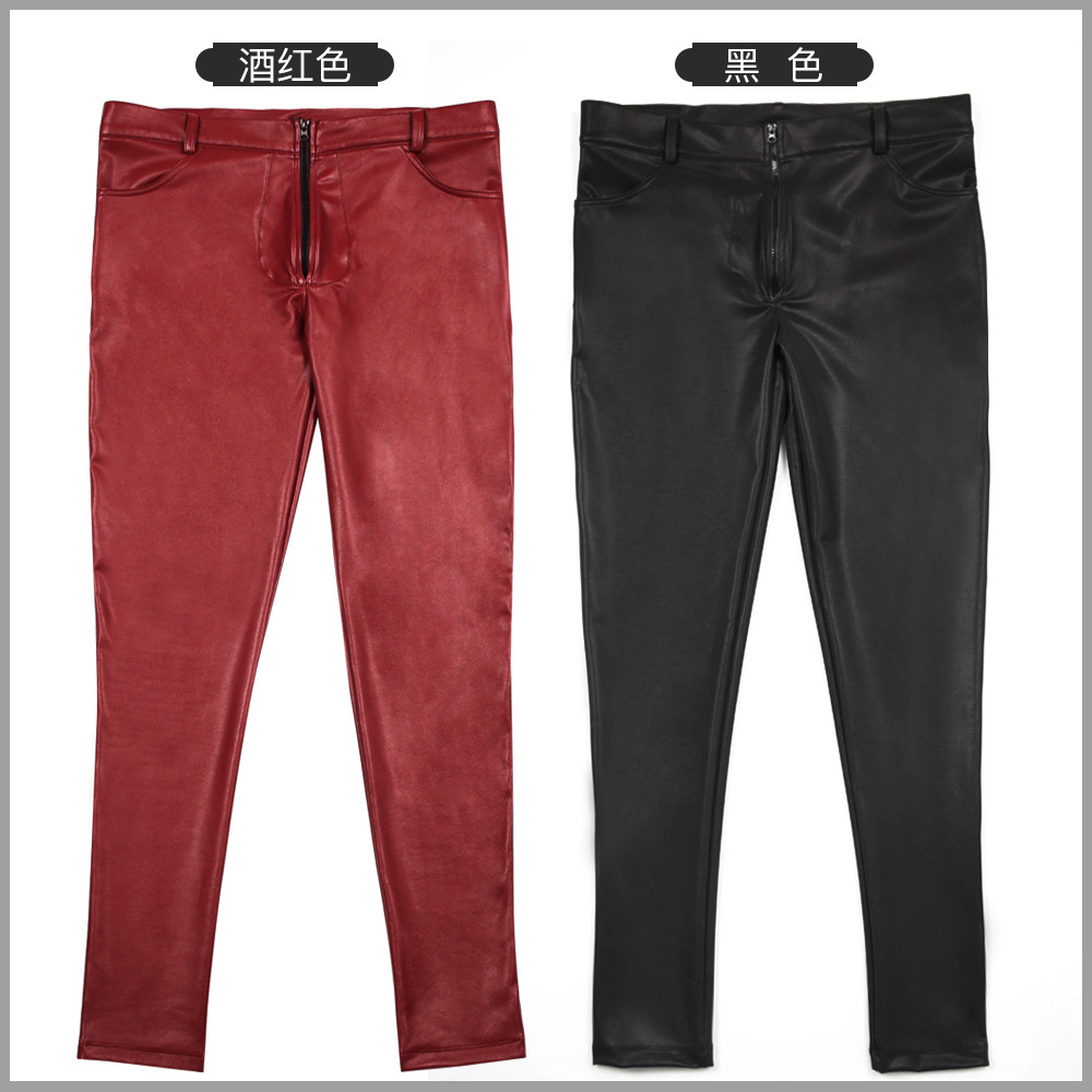 Men's PU Leather Skinny Jeans  - Sewing Latex avis et prix