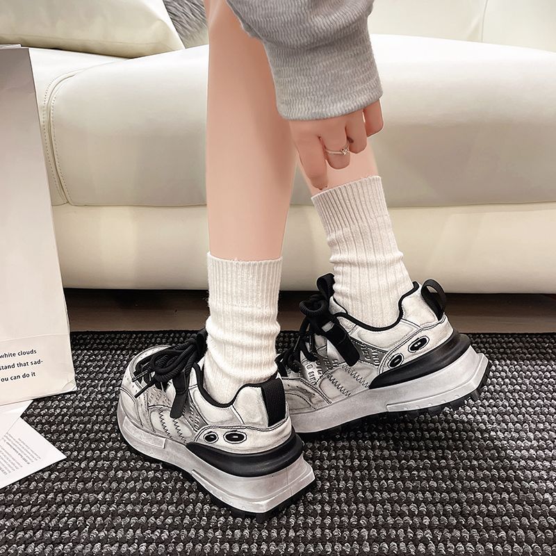 Autumn Vintage Chunky Sneakers - Sewing Latex avis et prix