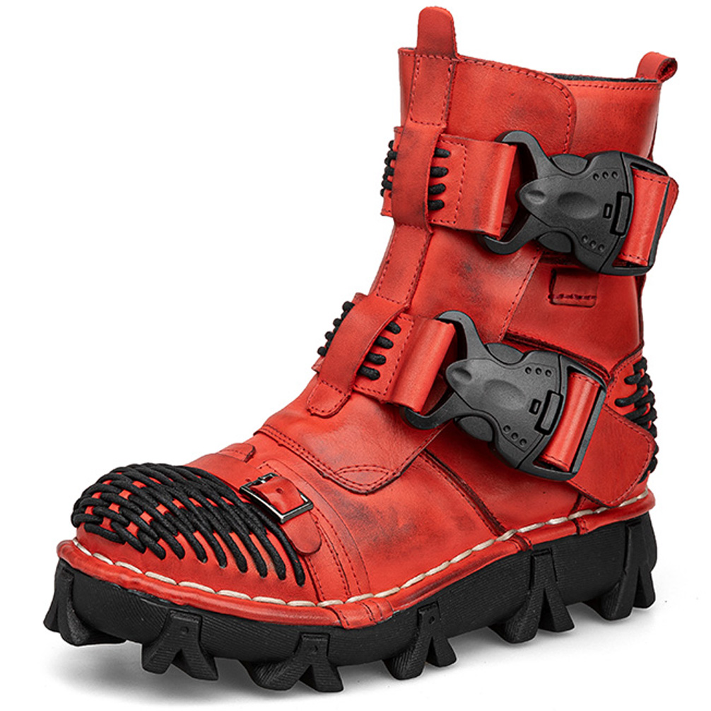 Men's Genuine Leather Motorcyc - Sewing Latex avis et prix