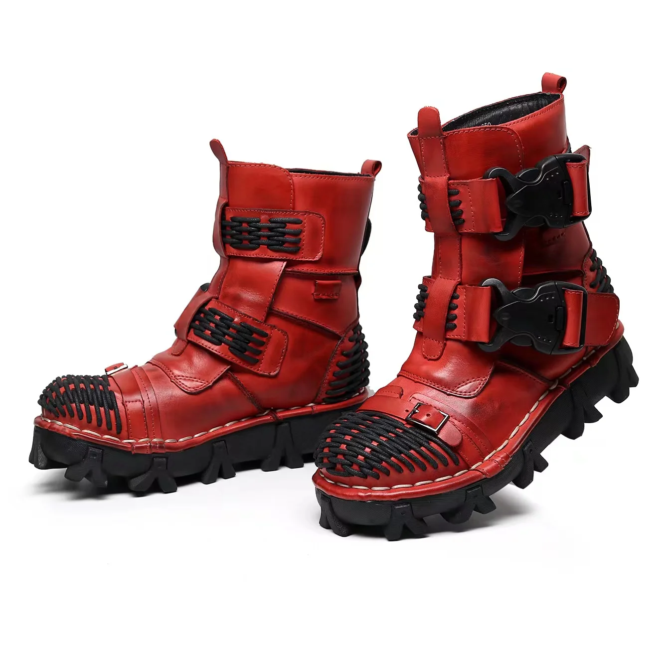 Men's Genuine Leather Motorcyc - Sewing Latex avis et prix