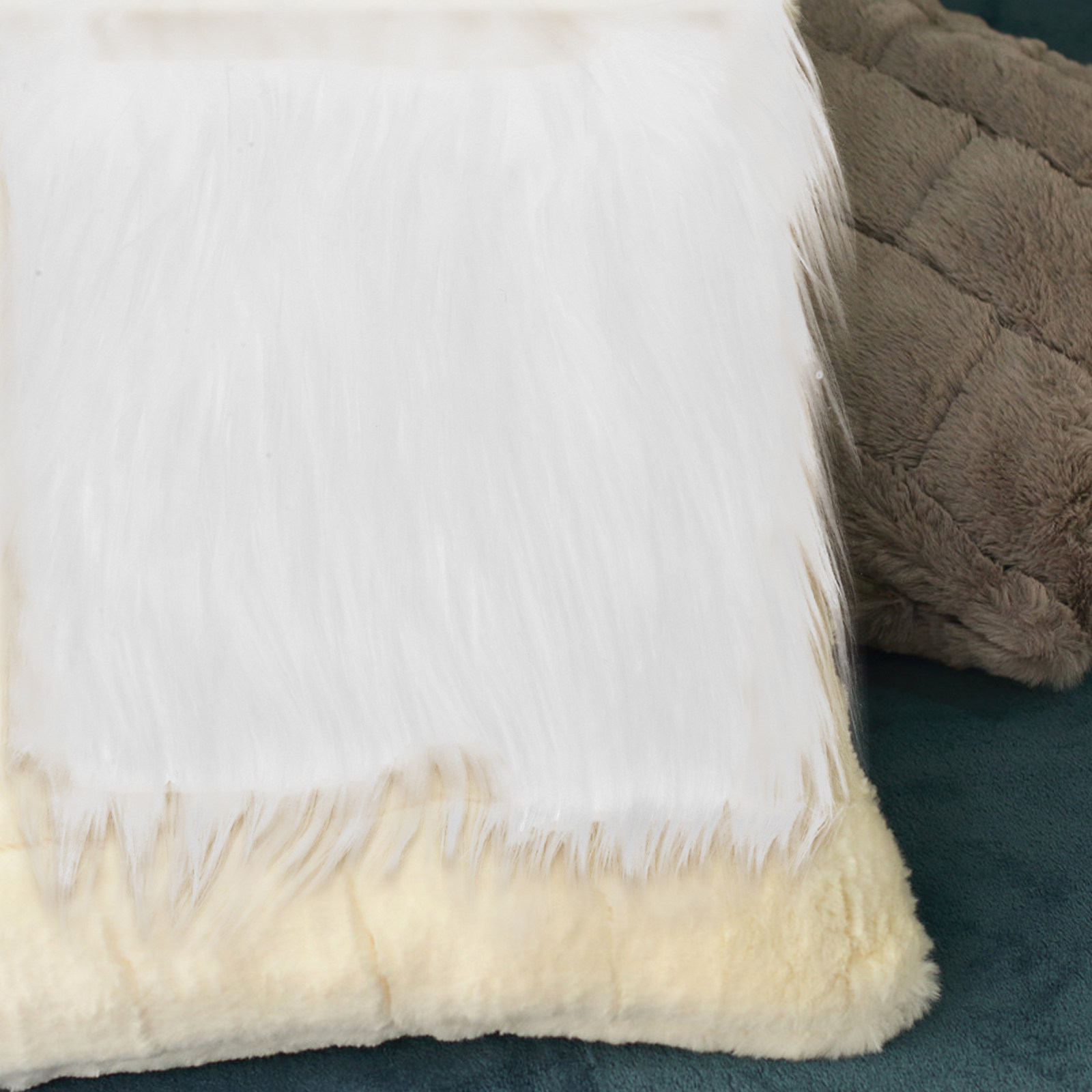 2Pcs Square Long Hair Faux Fab - Sewing And Textile avis et prix