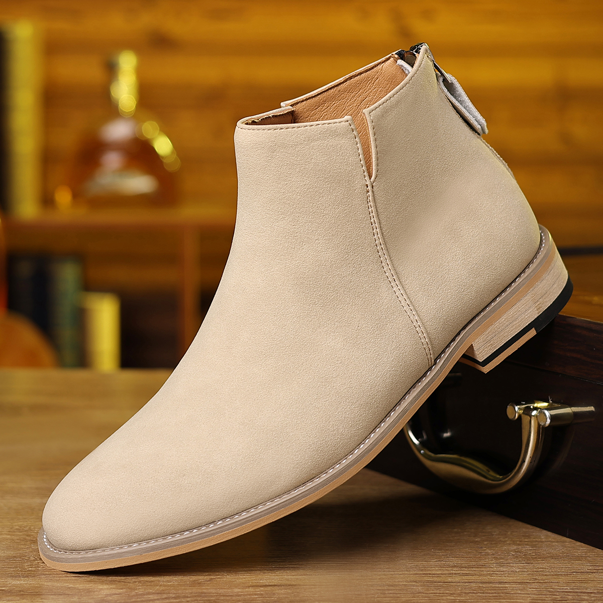 Spring Autumn High-Top Leather - Sewing Zipper avis et prix