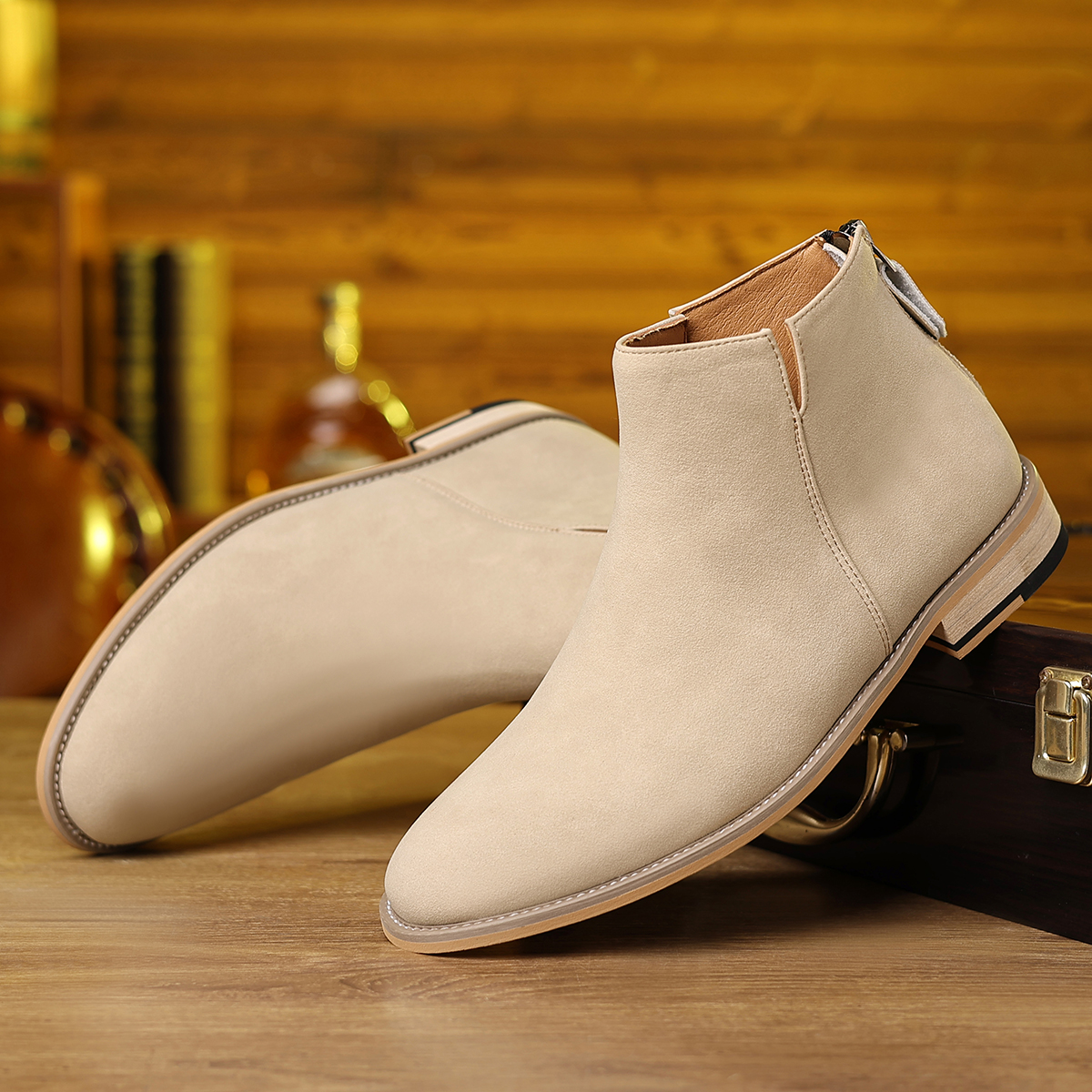Spring Autumn High-Top Leather - Sewing Zipper avis et prix