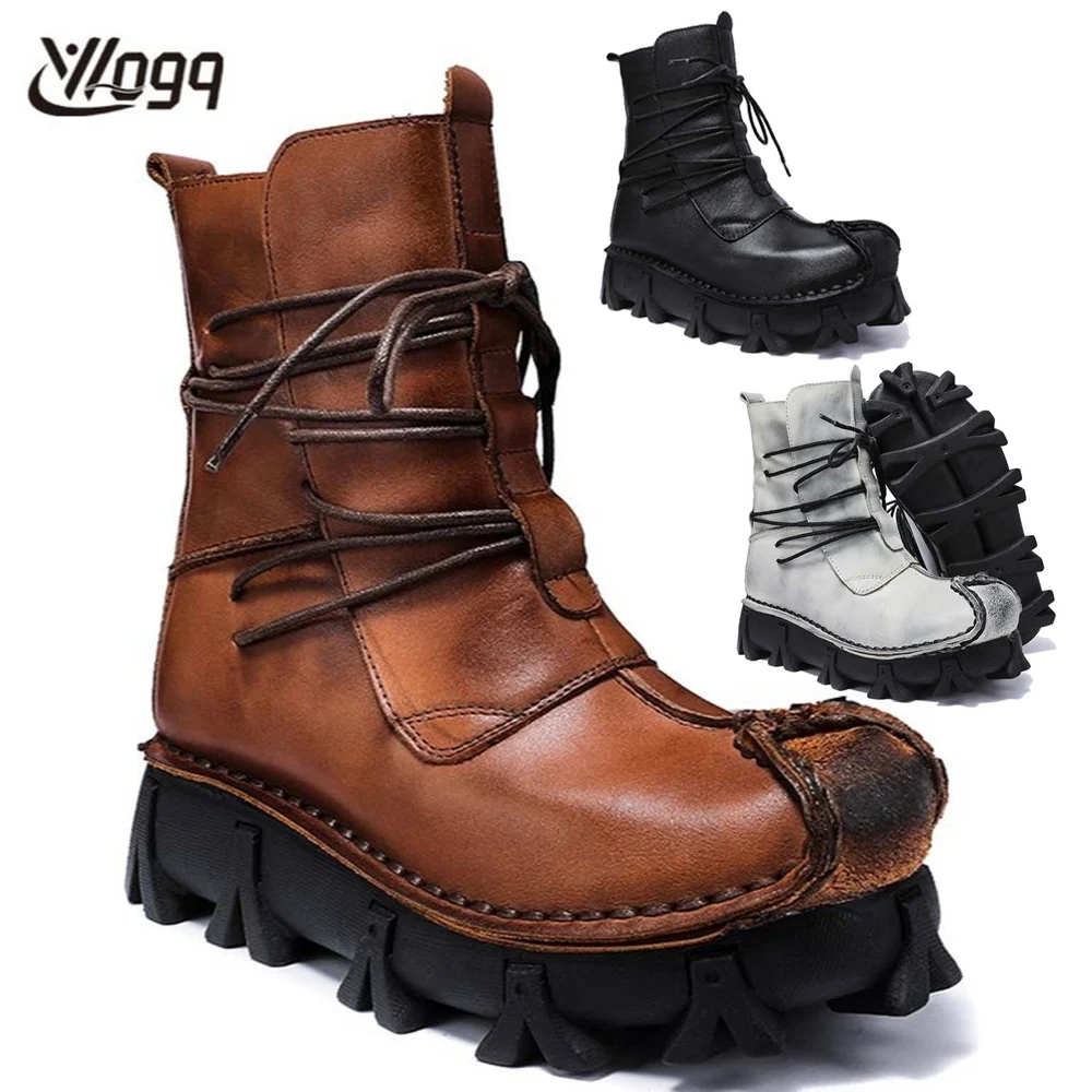 Men's Genuine Leather Skull Bo - Sewing Latex avis et prix